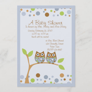 Invitation au Baby shower de la Chouette Twin