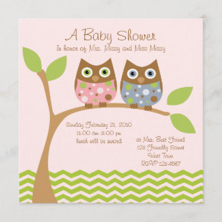 Invitation au Baby shower de la Chouette Twin