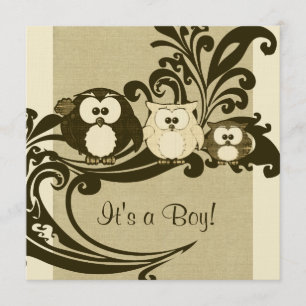 Invitation au Baby shower de la famille des chouet