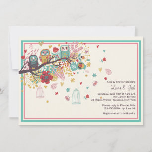 Invitation au Baby shower de la famille Owl