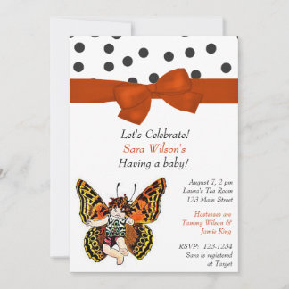 Invitation au Baby shower de la fée des papillons