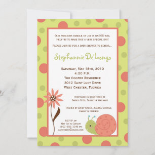 Invitation au Baby shower de la fleur des escargot