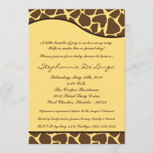 Invitation au Baby shower de la Girafe 5x7