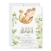 Invitation au Baby shower de la jungle des singes