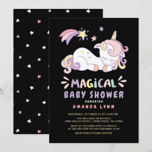 Invitation au Baby shower de la licorne magique