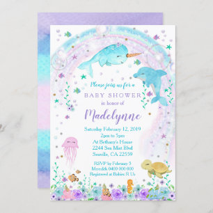 Invitation au Baby shower de la mer