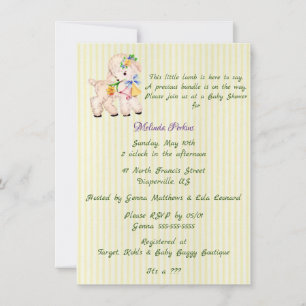 Invitation au Baby shower de la petite agneau