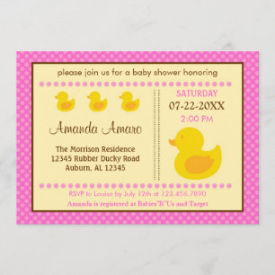 Invitation au Baby shower de la petite fille en ca