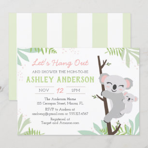 Invitation au Baby shower de la petite fille Koala