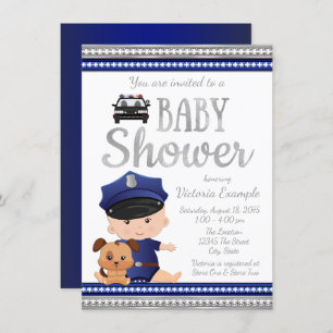 Invitation au Baby shower de la police