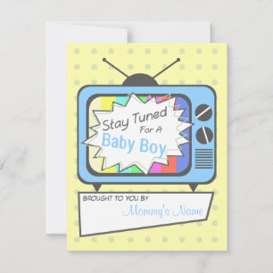 Invitation au Baby shower de la télévision Retro B
