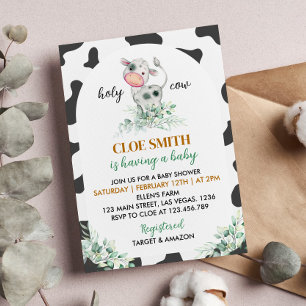 Invitation au Baby shower de la Vache Sainte