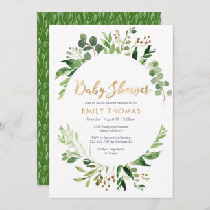 Invitation au Baby shower de la verdure - sans dis