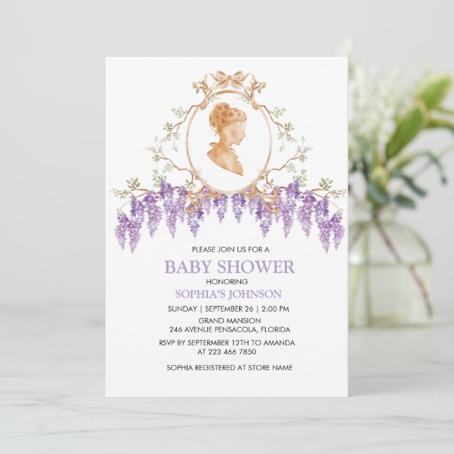 Invitation au Baby shower de la Wisteria du grand  (Debout devant)