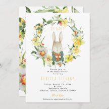 invitation au baby shower de lapin daffodil de pri