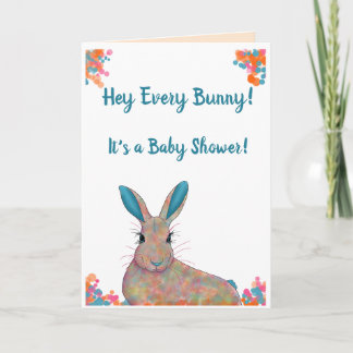 Invitation au Baby shower de lapin neutre pour le