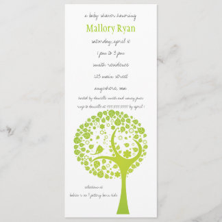 Invitation au Baby shower de l'arbre à fleurs vert