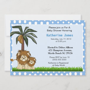 Invitation au Baby shower de Lion maman et bébé