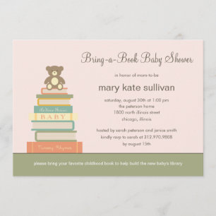 Invitation Au Baby shower De Livre (Pink)