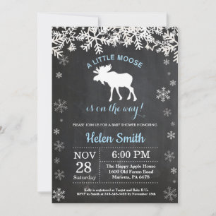 Invitation au Baby shower de l'orignal Winter Snow