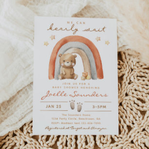 Invitation au Baby shower de l'ours de Boho   Bébé