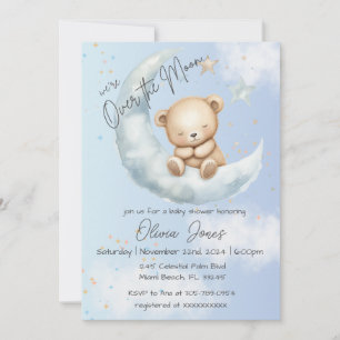 Invitation au Baby shower de l'ours en peluche sur