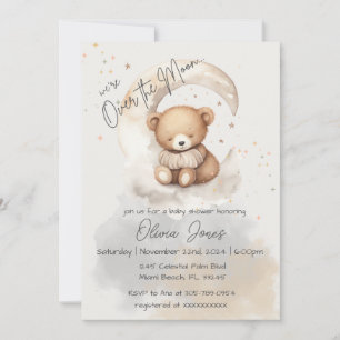 Invitation au Baby shower de l'ours en peluche sur