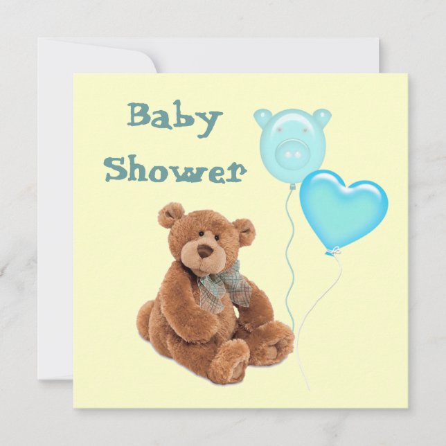 Invitation au Baby shower de l'ours en peluche vin (Devant)
