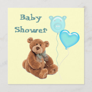 Invitation au Baby shower de l'ours en peluche vin