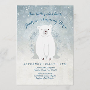Invitation au Baby shower de l'ours polaire