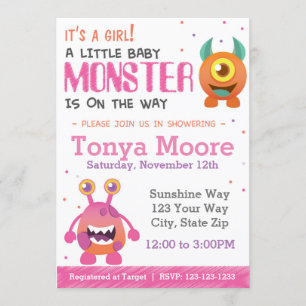Invitation au Baby shower de Monster Girl