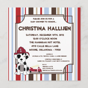 Invitation au Baby shower de moteur d'incendie 5x5