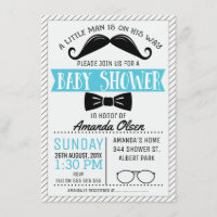 Invitation au Baby shower de Mustache Little Gentl
