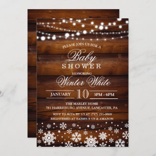 Invitation au Baby shower de neige de l'hiver