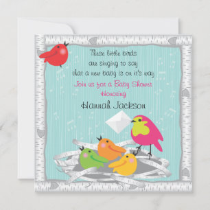 Invitation au Baby shower de nid d'oiseau