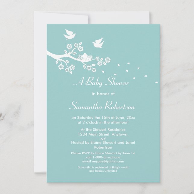 Invitation au Baby shower de nidification des oise (Devant)