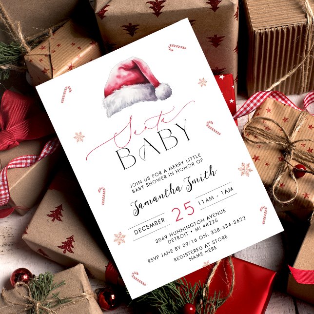 Invitation au Baby shower de Noël Père Noël (Créateur téléchargé)