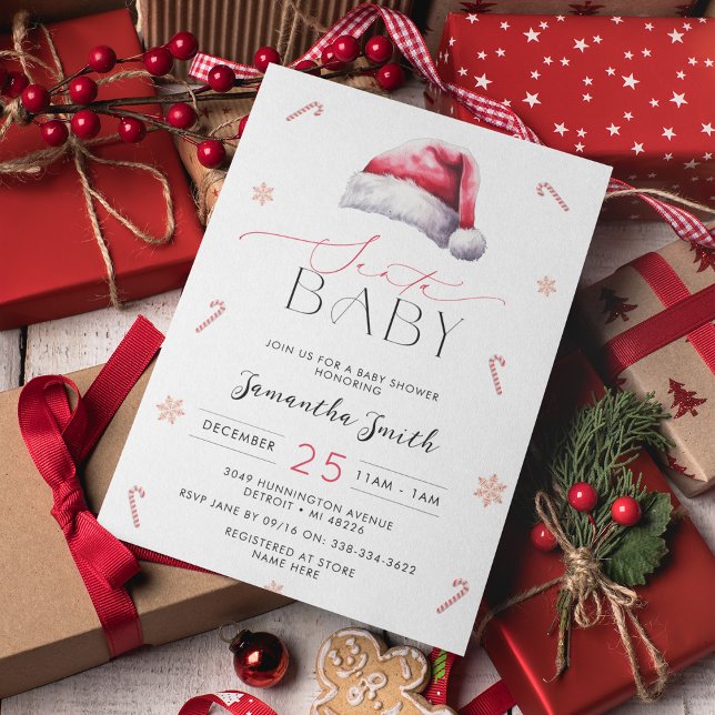 Invitation au Baby shower de Noël Père Noël (Créateur téléchargé)