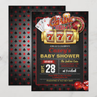 Invitation au Baby shower de nuit Casino