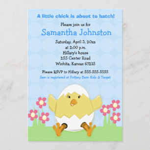 Invitation au Baby shower de Pâques