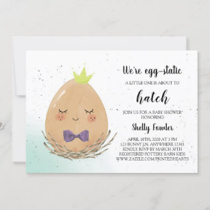 Invitation au Baby shower de Pâques Prince - Oeuf