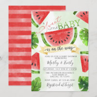 Invitation au Baby shower de pastèque rouge tropic