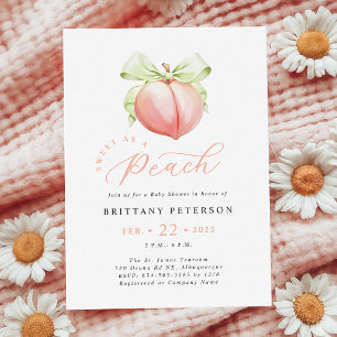 Invitation au Baby shower de pêche douce