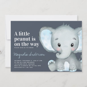Invitation au Baby shower de petit arachide Blue E