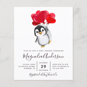 Invitation au Baby shower de pingouin mignon du bu
