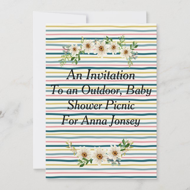 Invitation au Baby shower de pique-nique (Devant)