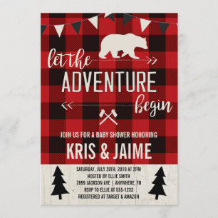 Invitation au Baby shower de plaid de bison de bis
