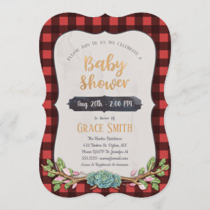 Invitation au Baby shower de plaid de Woodland