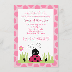 Invitation au Baby shower de point rose Little Lad