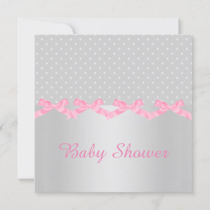 INVITATION AU BABY SHOWER DE POINTE EN ARGENT